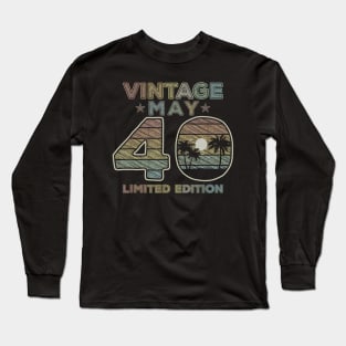 41th Birthday Gift Vintage May 1979 Forty Years Old Long Sleeve T-Shirt